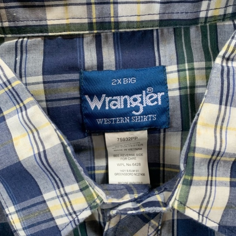 Wrangler Western Pearl Snap Long Sleeve Button Down Size 2XB - Picture 3 of 6